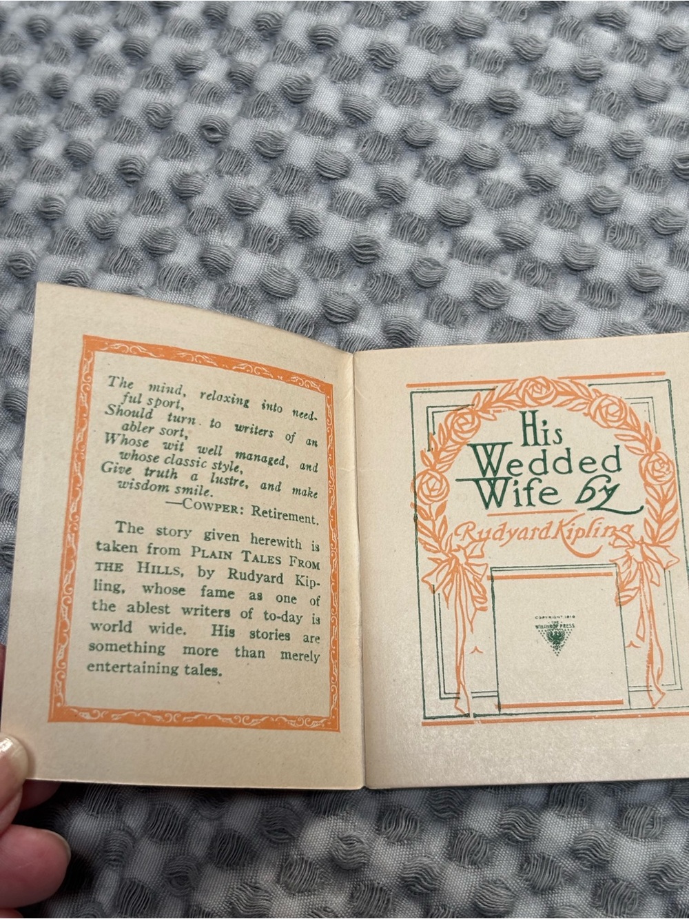 1902-1914 The Winthrop Press-His Wedded Wife-Tobacco Cigarette Insert-Mini Book - Picture 2 of 5